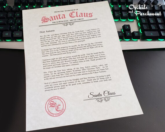 Letter From Santa Santa Claus Letterhead Santa Letter Etsy
