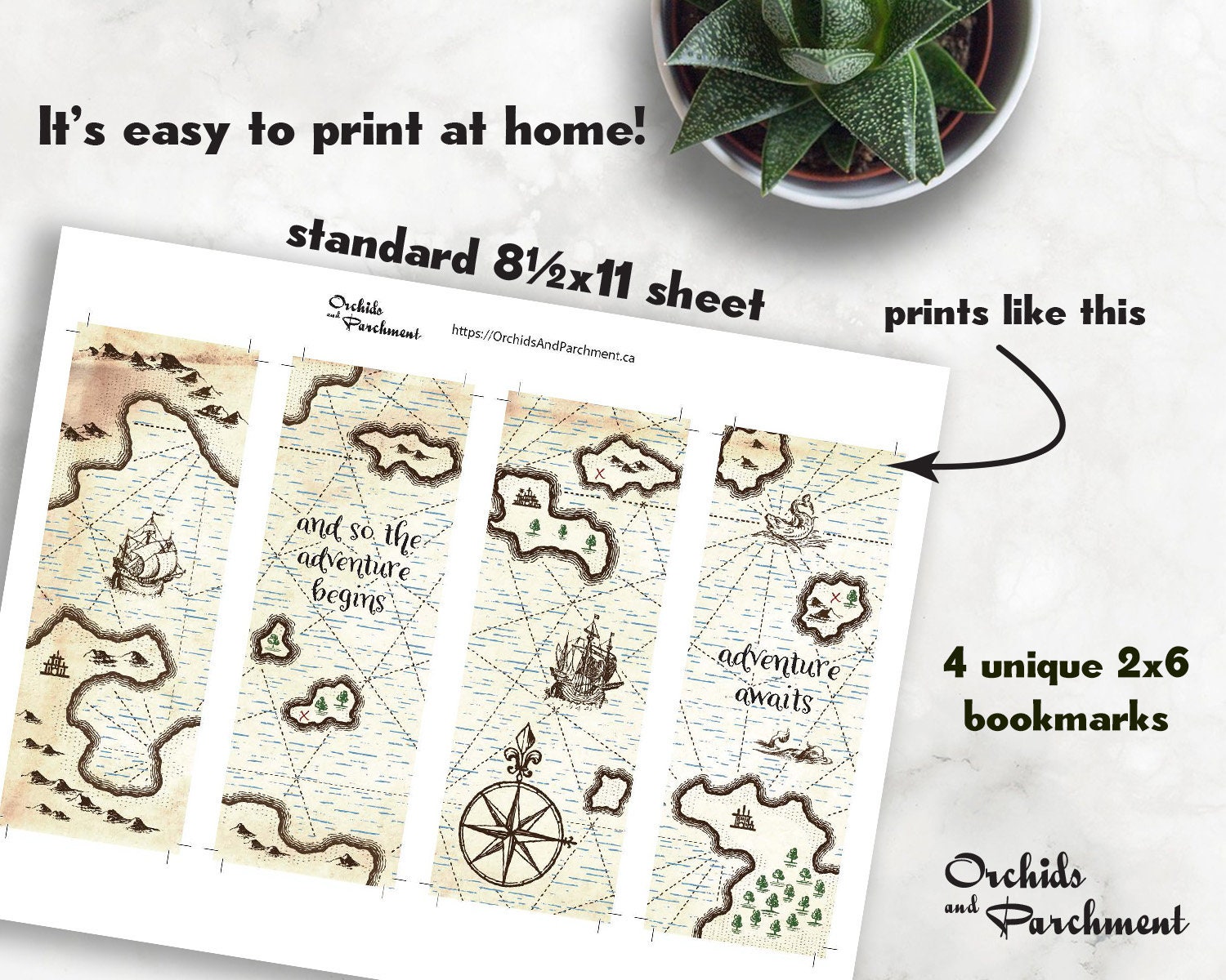 Bookmark Set Adventure Map - Printable - Instant Download PDF - Etsy