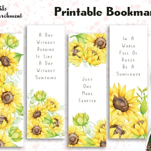 Bookmark Set Sunflowers - Printable - Instant Download PDF - Etsy
