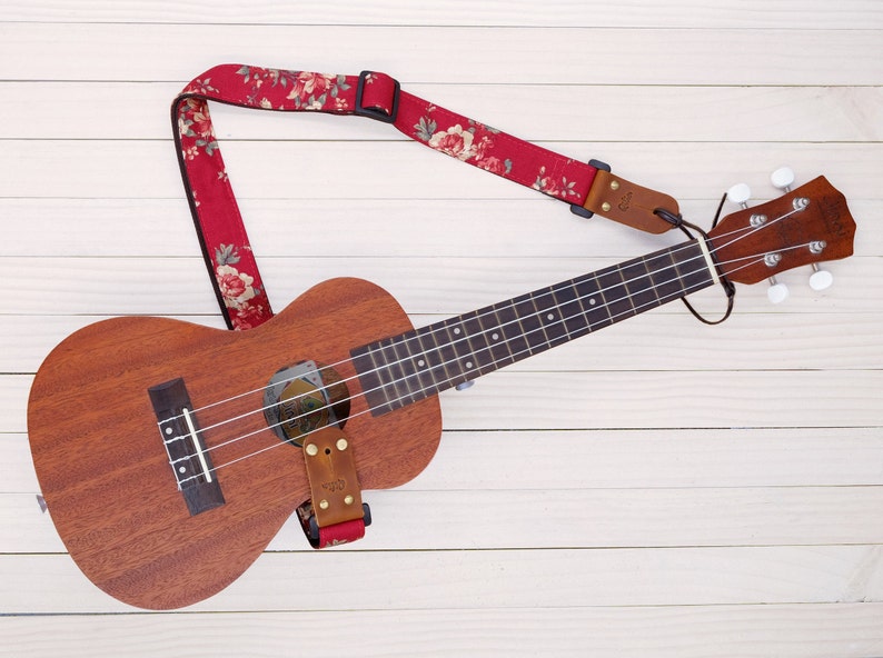 Red Fabric Flower Ukulelestrap 3in1 Etsy