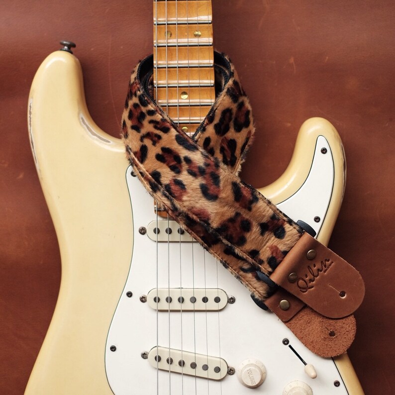 Leopard Guitar Strap Etsy