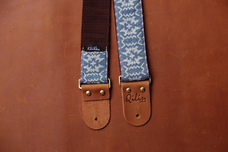 Blue Woven Guitar Strap Etsy