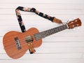 Black Fabric Flower Ukulele Strap 3in1 product logo