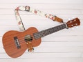 Cream Fabric Flower Ukulele Strap 3in1 product logo