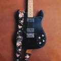 Black Fabric Flower Guitar Strap product logo