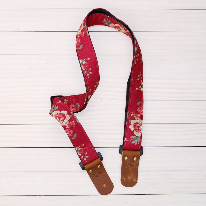 Red Fabric Flower Ukulelestrap 3in1 Etsy