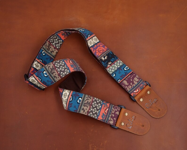 Green Retro Style Guitar Strap Etsy