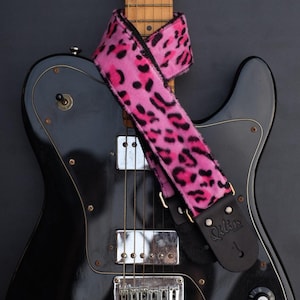 Black Leopard Guitar Strap