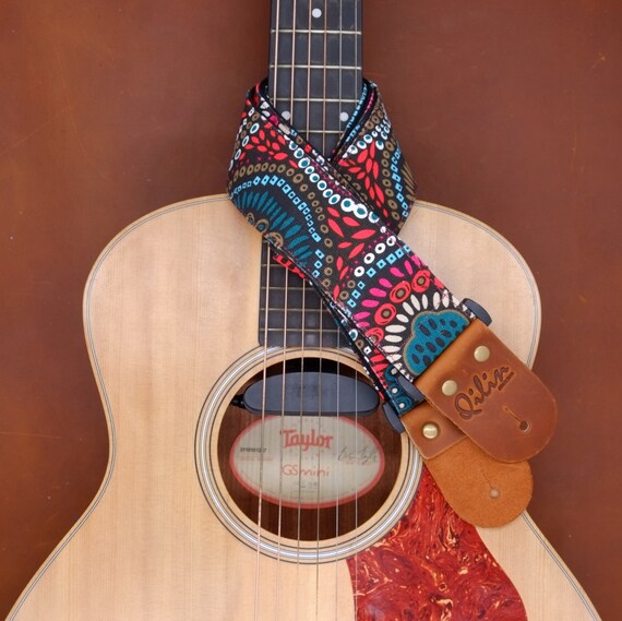 Black Retro Guitar Strap Etsy