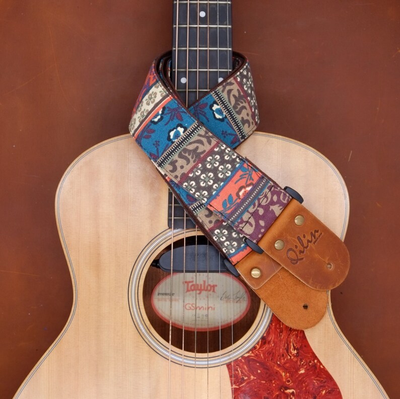 Green Retro Style Guitar Strap Etsy