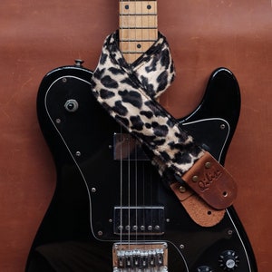 Black Leopard Guitar Strap