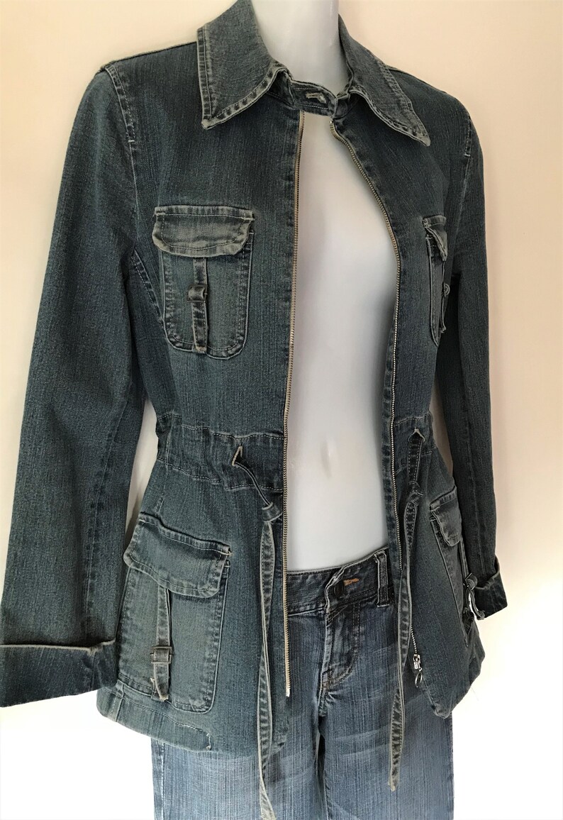 Denim Jacket ZARA BASIC Spain Size Small Mid-Blue Lightly | Etsy