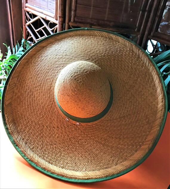 Straw Hat Wide Brim Rigid Woven 