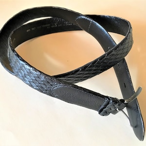 Australian Kangaroo Leather Plaited Black Belt 84-86cm / 33-34”  Slimline Unisex RED ROO Made in Australia