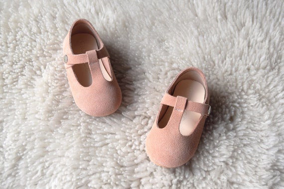Nude Pink Leather Baby Shoes for Toddler Girls 9 36M, First Walking Shoes with Non Slip Rubber Soles, T Strap Mary Jane, Baby Moccasins Nude Pink Leather Baby Shoes for Toddler Girls 9 36M, First Walking Shoes with Non Slip Rubber Soles, T Strap Mary Jane, Baby Moccasins