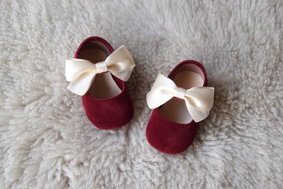 Burgundy Baby Girl Shoes Baby Shoes 