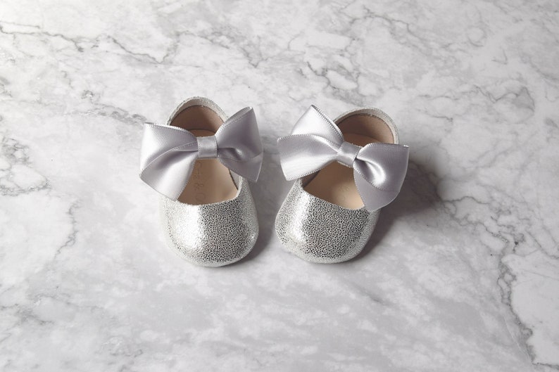 newborn silver shoes