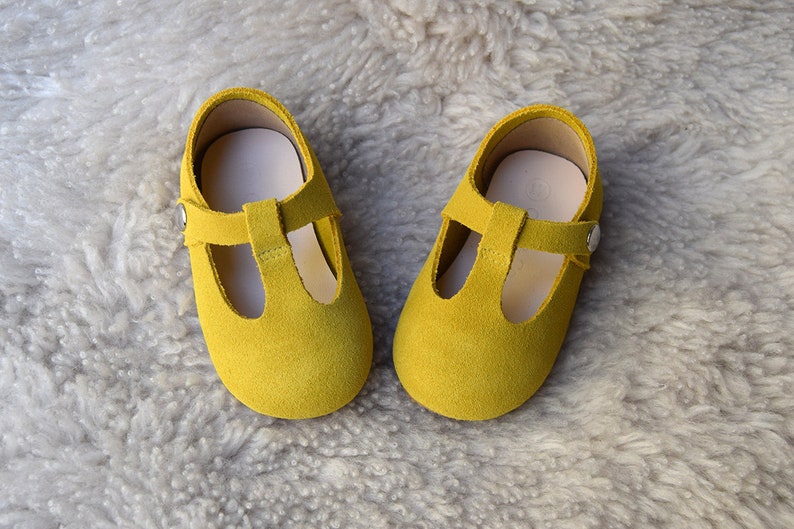 mustard baby girl shoes
