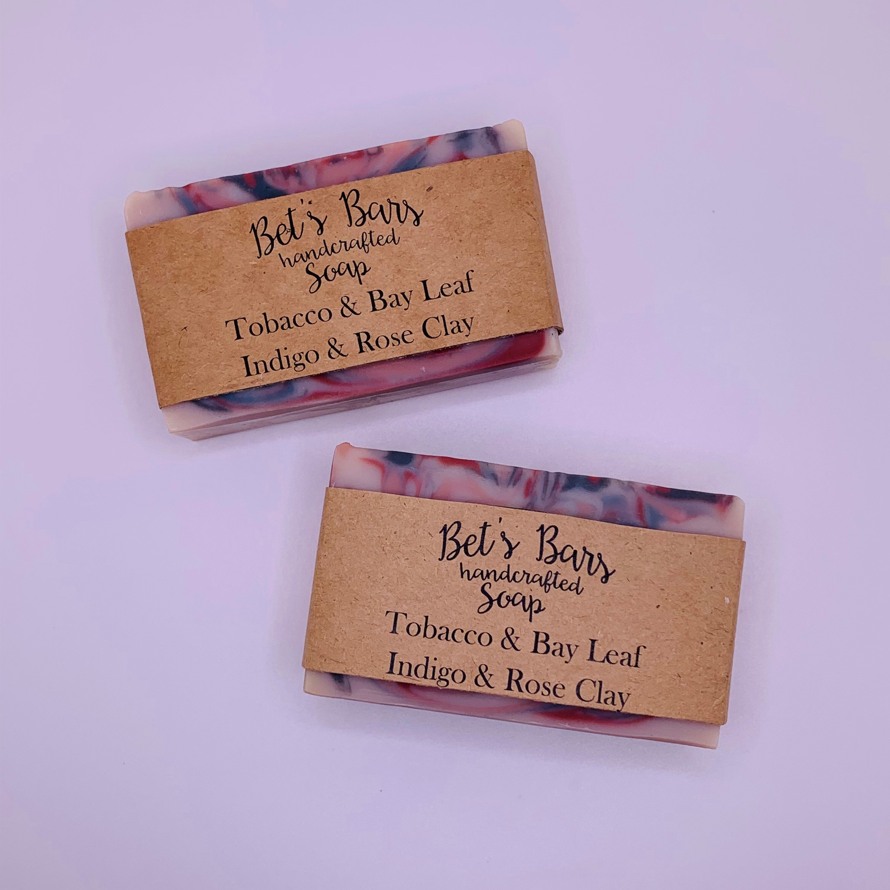 Tobacco and Bay Leaf Soap With Indigo Activated Charcoal and Rose Clay