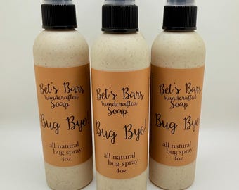 All Natural Bug Spray with Essential Oils. Eco-friendly Bottle.