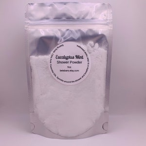 Eucalyptus Mint Shower Powder. Shower Steamers. Shower Bombs.
