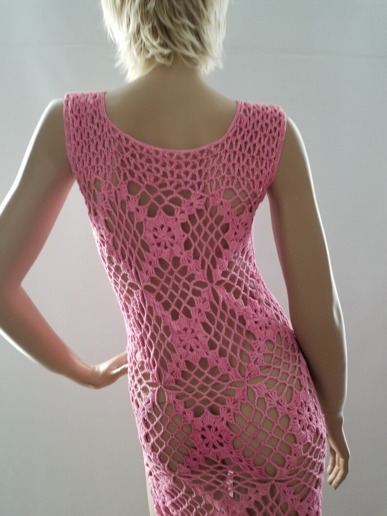Handmade Vintage Style Crochet Dress with sides opening Etsy