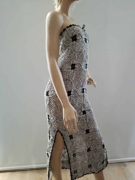 strapless crochet dress