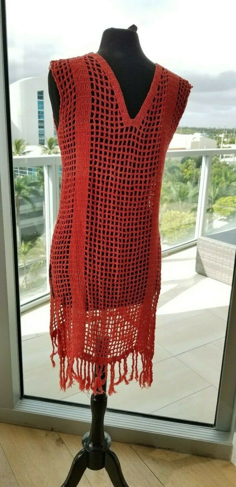 Handmade Crochet Dress Cover up Retro Boho Vintage Style 100 Etsy