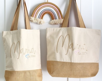 Mama bag, personalised mama tote,  gift for Mum, Mother's day gift, New Mum Gift, Embroidered Tote Bag