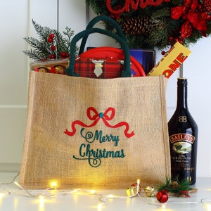 Luxury embroidered Large Christmas hamper gift bag