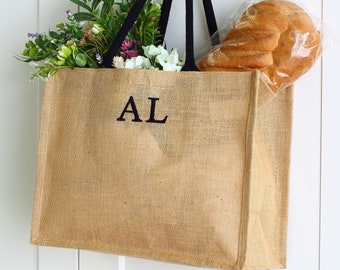 Embroidered Large Tote Bag, Birthday Gift bag, Shopping bag, Beach bag, Bridesmaid bag, Gift for her