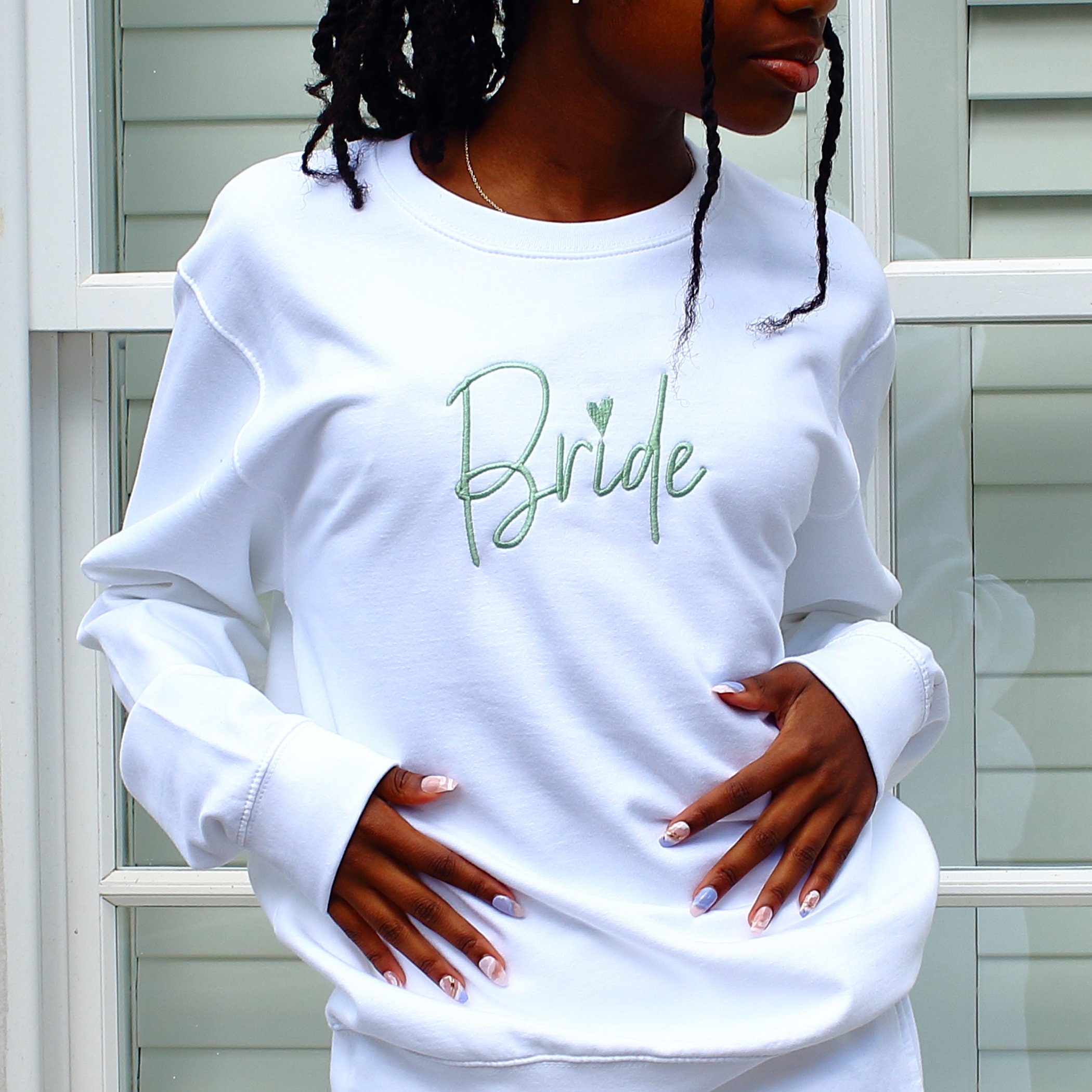White bride sweatshirt sales