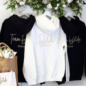 Embroidered Bride zipped Hoodie, Bridesmaid Bride zip up hoodie image 4