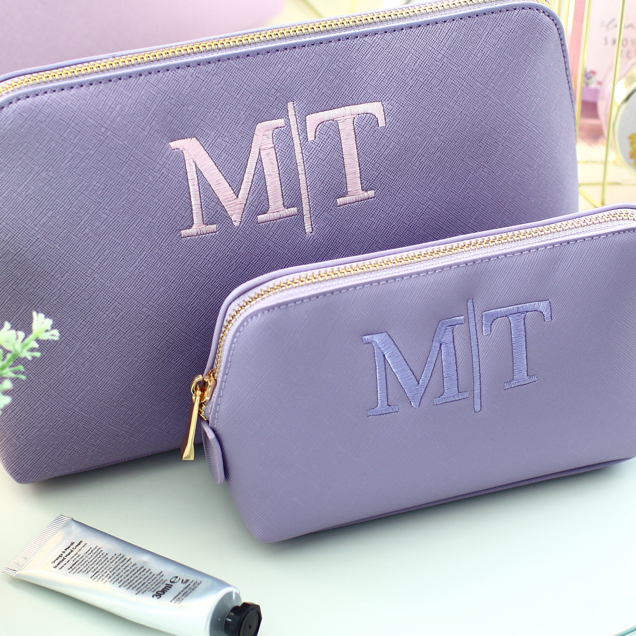 Personalised makeup bag, Embroidered make up bag, Personalised gift, Cosmetic bag
