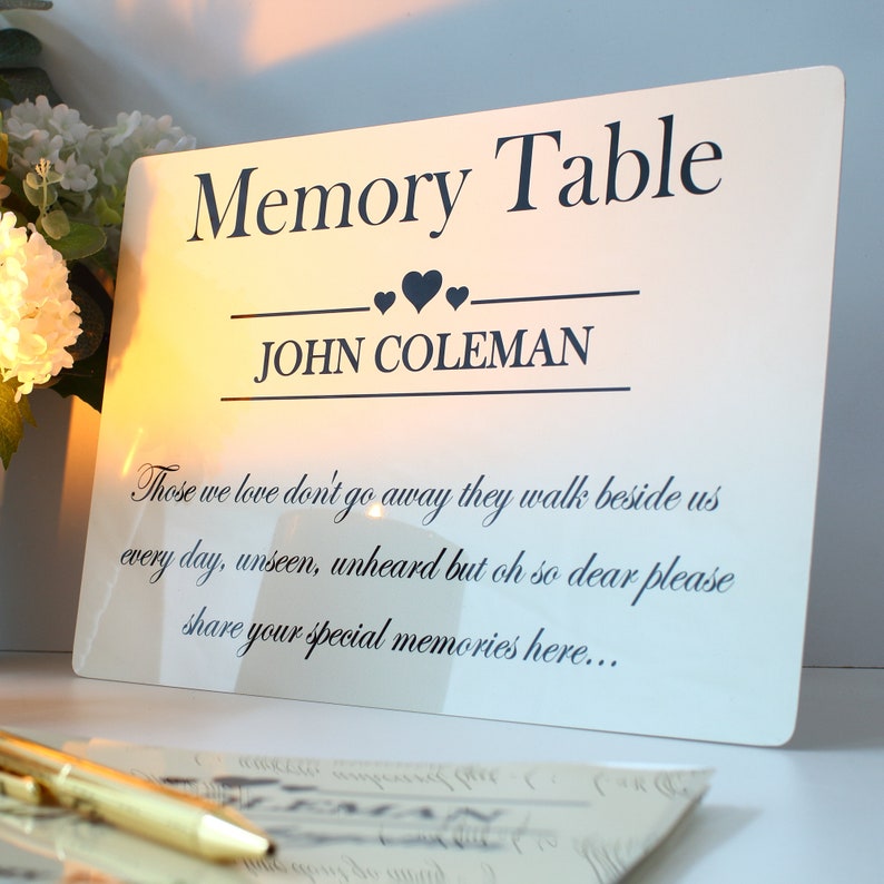 Funeral Table Sign Memorial Guest Book Sign Personalised Etsy