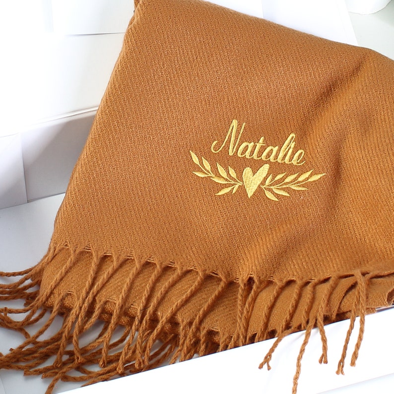 Personalised luxury scarf, Mother's day Gift, Birthday Gift, Gift for her, Christmas gift Bild 9