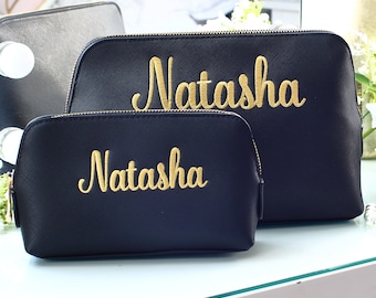 Luxury makeup bag, Personalised Cosmetic bag, Bridesmaid gift, Toiletry bag