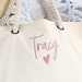 Embroidered Beach Bag, Travel Bag, Personalised canvas tote bag, Gift for her 