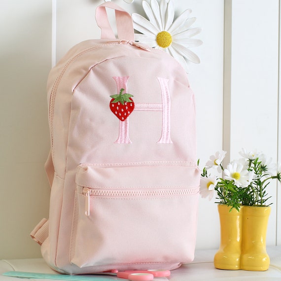 Girls Personalised Backpack Nursery Bag Back to School Strawberry Bag Etsy