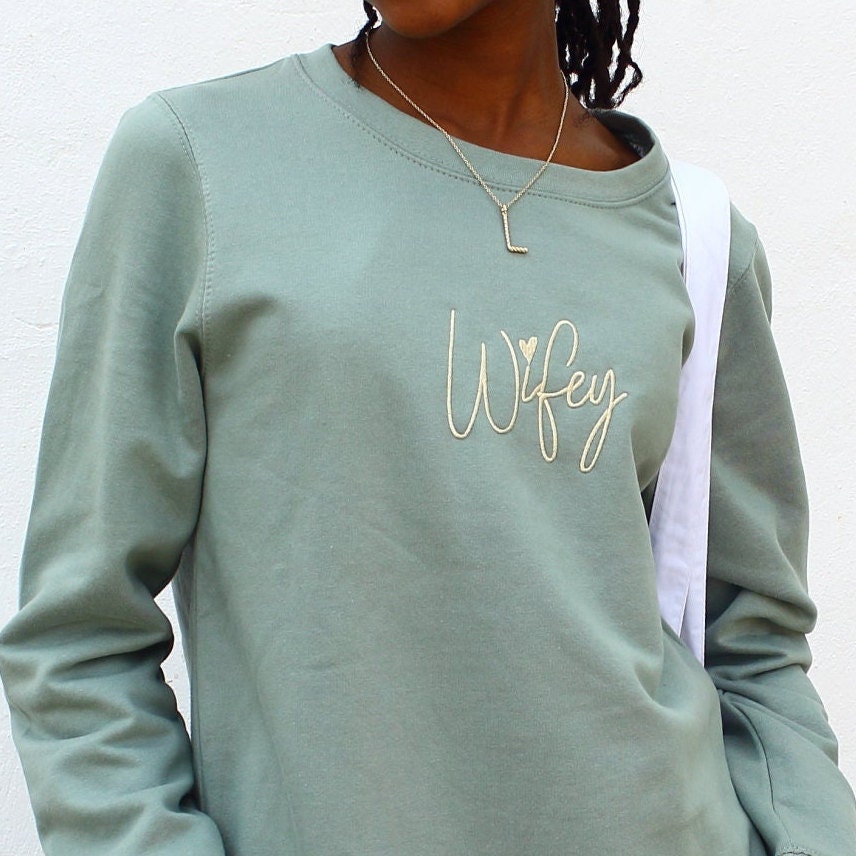 Embroidered Wifey Jumper, Sweatshirt, Christmas Gift For Wife Her