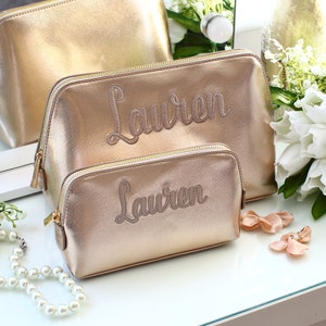 Luxury cosmetic bag, Personalised makeup bag, Gift for her, Toiletry bag