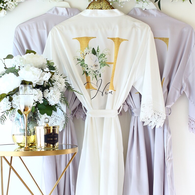 bride and bridesmaid dressing gowns