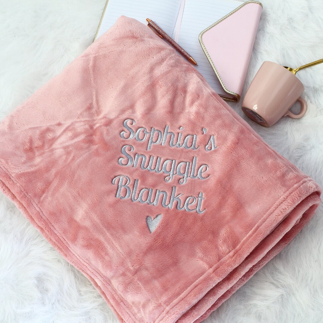 Personalised Blanket, Embroidered Gift for Her, Birthday Gift, Girls