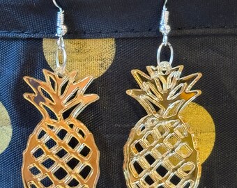Laser Cut Pineapple Earrings  - 1 pair, various colours and material available.