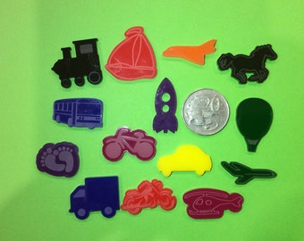 Transport Silhouette findings for I-Spy bags, Laser Cut Acrylic shapes