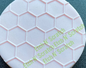 Honeycomb Background Cookie De Embosser, Acrylic Fondant Stamp, Hexagons #069