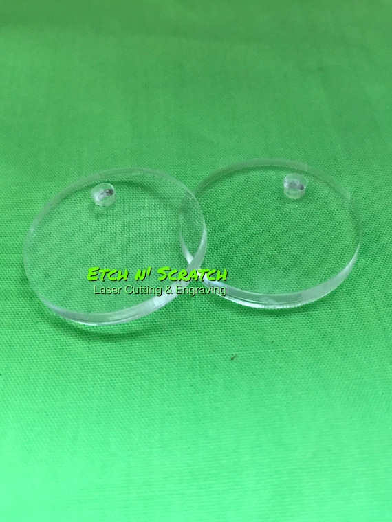 Laser Cut Acrylic or Tmber Veneer 1" circle shape With jump ring holes various colours available