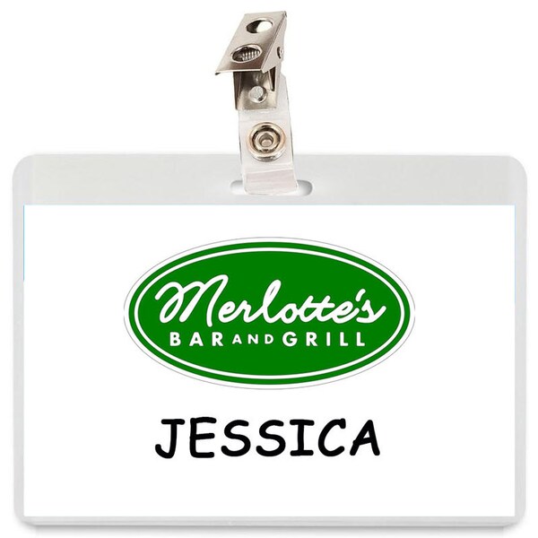 Jessica Merlotte's Bar and Grill True Blood ID Badge Card Name Tag Costume Cosplay Prop Halloween Laminate Vampire