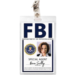 X FILES Dana Scully ID Badge Name Tag Card Costume Prop Laminate Cosplay Halloween