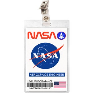 NASA Aerospace Engineer ID Badge Card Download Image Name Tag Cosplay Costume Astronaut image 2